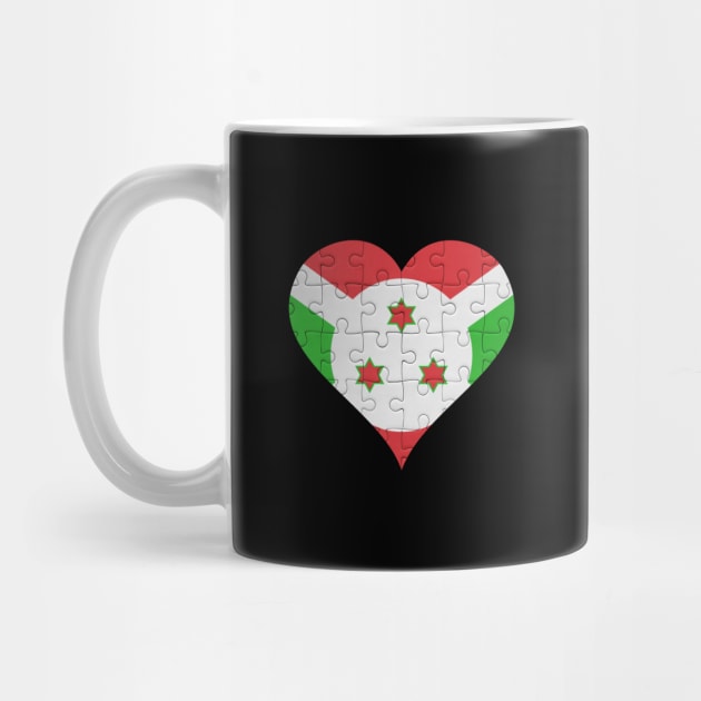 Burundian Jigsaw Puzzle Heart Design - Gift for Burundian With Burundi Roots by Country Flags